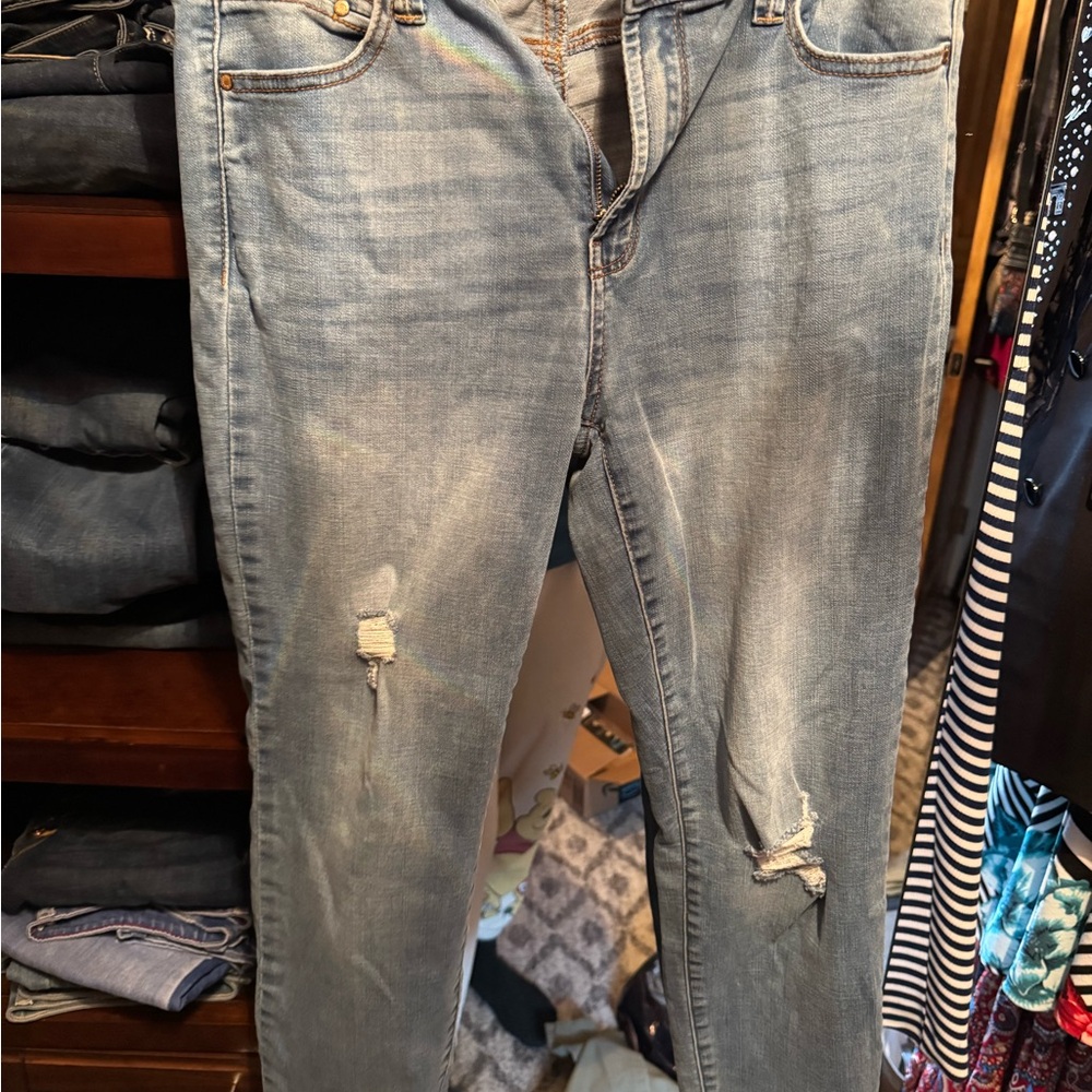 Rachel Zoe Blue Skinny Jeans with Distressed Details